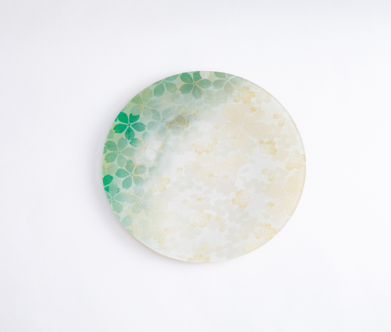 Seasonal Bloom Kimono Glass Plate
