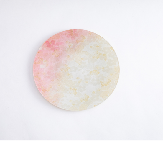 Seasonal Bloom Kimono Glass Plate