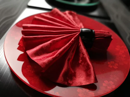 Seasonal Bloom Kimono Glass Plate