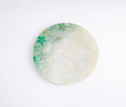 Seasonal Bloom Kimono Glass Plate