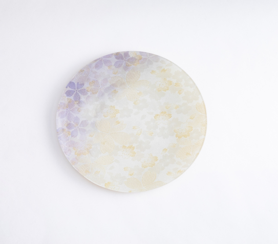 Seasonal Bloom Kimono Glass Plate