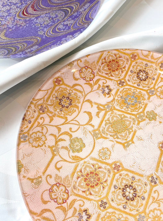 Assiette en verre Kinran Kimono